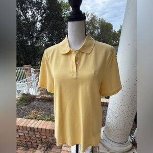 Brooks Brothers Performance Polo Shirt Women XL Yellow Cotton Golden Preppy Golf